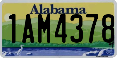 AL license plate 1AM4378