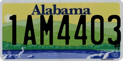 AL license plate 1AM4403