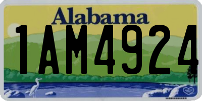 AL license plate 1AM4924