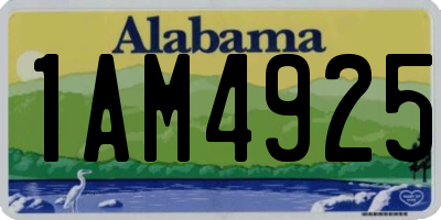 AL license plate 1AM4925