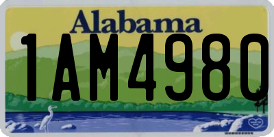 AL license plate 1AM4980