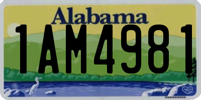 AL license plate 1AM4981