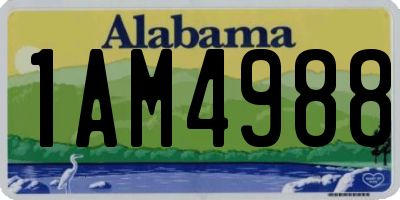 AL license plate 1AM4988