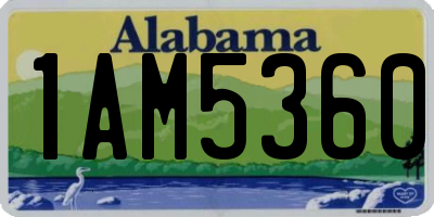 AL license plate 1AM5360