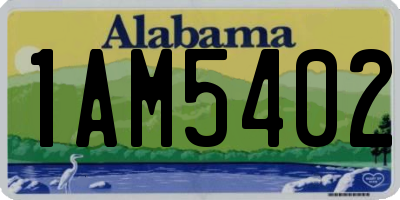 AL license plate 1AM5402