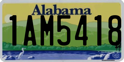 AL license plate 1AM5418