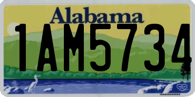 AL license plate 1AM5734