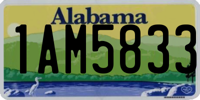 AL license plate 1AM5833
