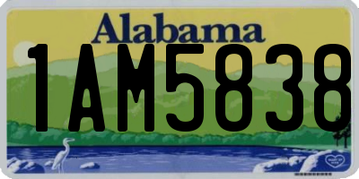 AL license plate 1AM5838
