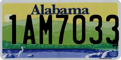 AL license plate 1AM7033
