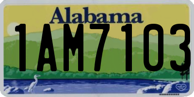 AL license plate 1AM7103