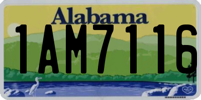 AL license plate 1AM7116