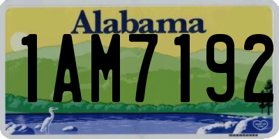 AL license plate 1AM7192