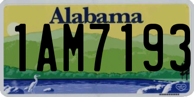 AL license plate 1AM7193