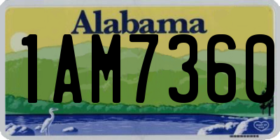 AL license plate 1AM7360