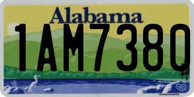 AL license plate 1AM7380