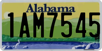 AL license plate 1AM7545