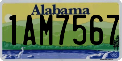 AL license plate 1AM7567