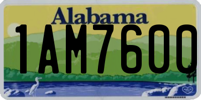 AL license plate 1AM7600