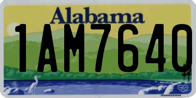AL license plate 1AM7640