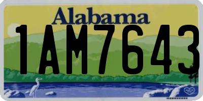 AL license plate 1AM7643