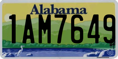 AL license plate 1AM7649
