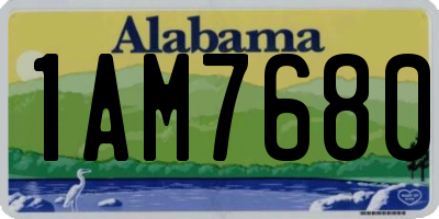 AL license plate 1AM7680