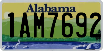 AL license plate 1AM7692