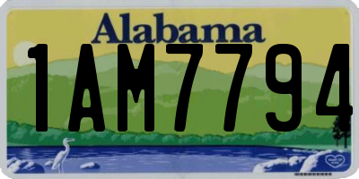 AL license plate 1AM7794