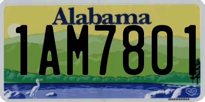 AL license plate 1AM7801