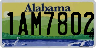 AL license plate 1AM7802