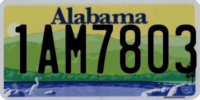 AL license plate 1AM7803