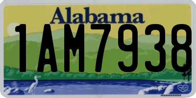 AL license plate 1AM7938