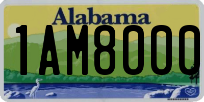 AL license plate 1AM8000