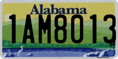 AL license plate 1AM8013
