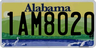 AL license plate 1AM8020