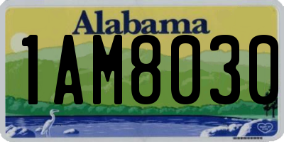 AL license plate 1AM8030