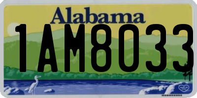 AL license plate 1AM8033