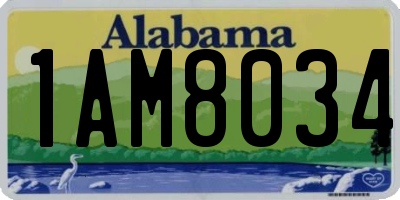 AL license plate 1AM8034
