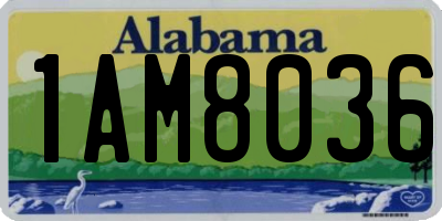 AL license plate 1AM8036
