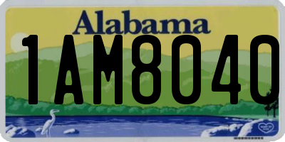 AL license plate 1AM8040