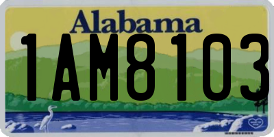 AL license plate 1AM8103