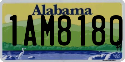 AL license plate 1AM8180