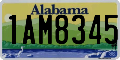 AL license plate 1AM8345