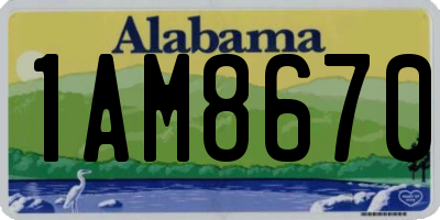 AL license plate 1AM8670