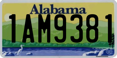 AL license plate 1AM9381