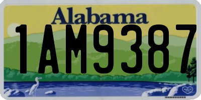 AL license plate 1AM9387
