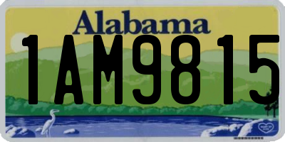 AL license plate 1AM9815