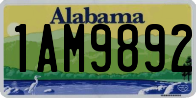 AL license plate 1AM9892