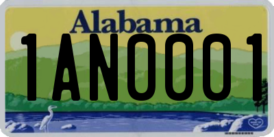 AL license plate 1AN0001